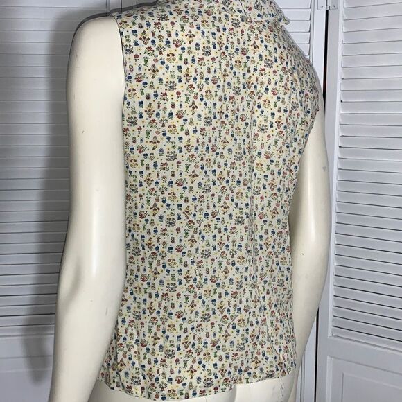 Vintage 1940’s Ruffle Button Down Sleeveless Blouse - Picture 15 of 16